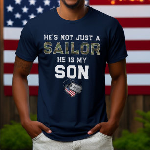 Not Just A Sailor Hes My Son Military Navy Dog Tag T-Shirt