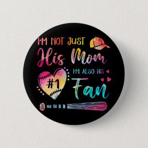 Not Just His Mum Im His Number One Baseball Tie-dy 6 Cm Round Badge
