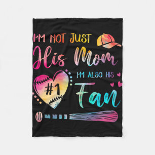Not Just His Mum Im His Number One Baseball Tie-dy Fleece Blanket