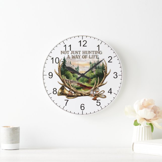 Not Just Hunting — A Way of Life Large Clock (Home)