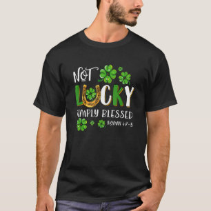 Not Lucky Just Blessed Leopard Shamrock St Patrick T-Shirt