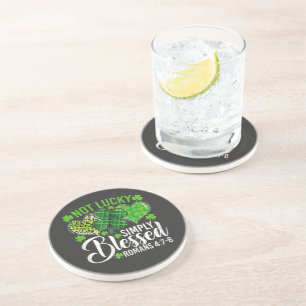 Not Lucky Simply Blessed Christian Coaster