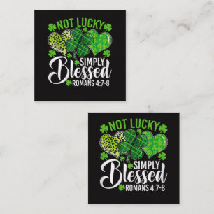 Not Lucky Simply Blessed Christian Square Business Card