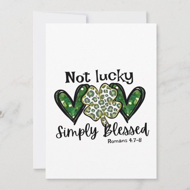 Not Lucky, Simply Blessed Lucky Charm St Patrick  Invitation (Front)
