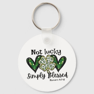 Not Lucky, Simply Blessed Lucky Charm St Patrick  Key Ring