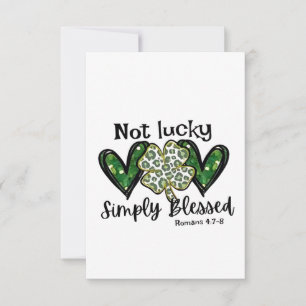 Not Lucky, Simply Blessed Lucky Charm St Patrick Thank You Card
