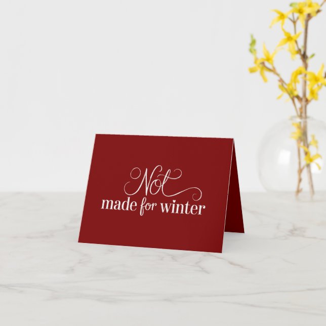 Not Made For Winter Cosy Season Christmas Merry  Card (Yellow Flower)