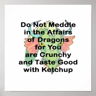 Not meddle black dragon head poster