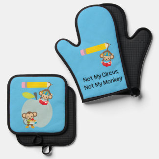 Not My Circus, Not My Monkey Oven Mitt & Pot Holder Set