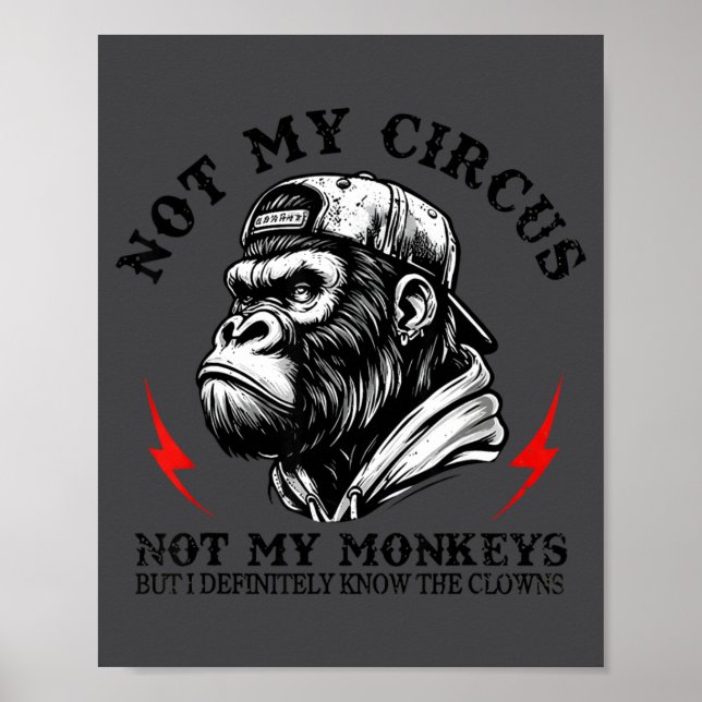 Not My Circus Not My Monkeys But I Know All The Cl Poster (Front)