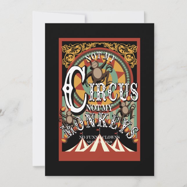 Not My Circus, Not My Monkeys Holiday Card (Front)