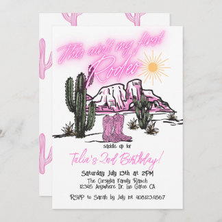 "Not my first rodeo" 2nd birthday invitation