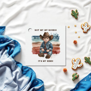 Not My First Rodeo Baby Cowboy Birthday Favour Tags