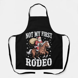 Not My First Rodeo Christmas Santa Horse Cowboy Apron
