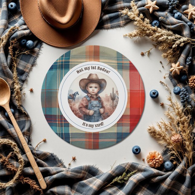 Not My First Rodeo Cowboy Western Birthday Paper Plate (Not My First Rodeo Cowboy Western Birthday Paper Plates)