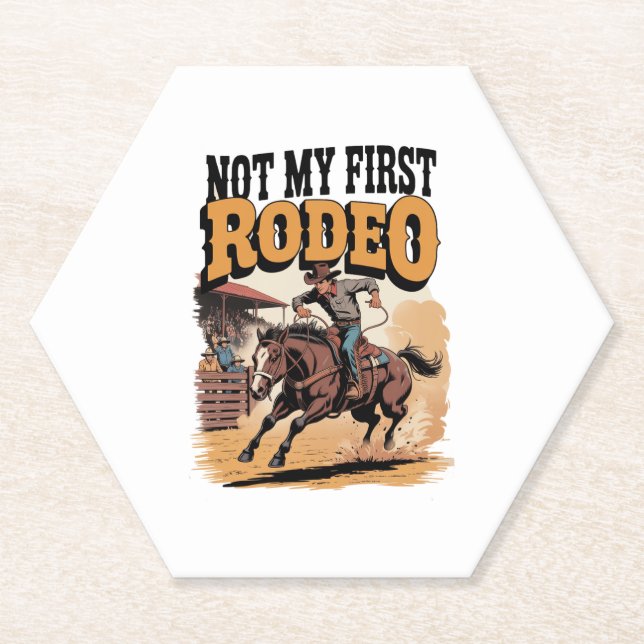 Not My First Rodeo Horse COuntry Western Paper Coaster (Front)