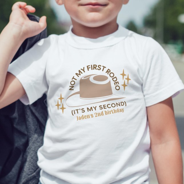 "Not My First Rodeo" Kid's 2nd birthday cowboy Toddler T-Shirt (Creator Uploaded)