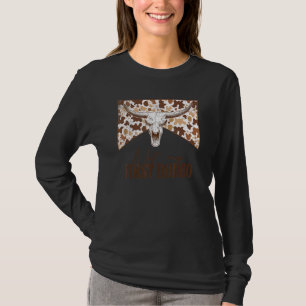 Not My First Rodeo Leopard Bull Skull Western Coun T-Shirt