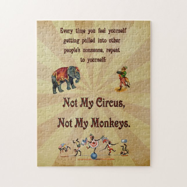 Not My Monkeys, Not My Circus Jigsaw Puzzle (Vertical)