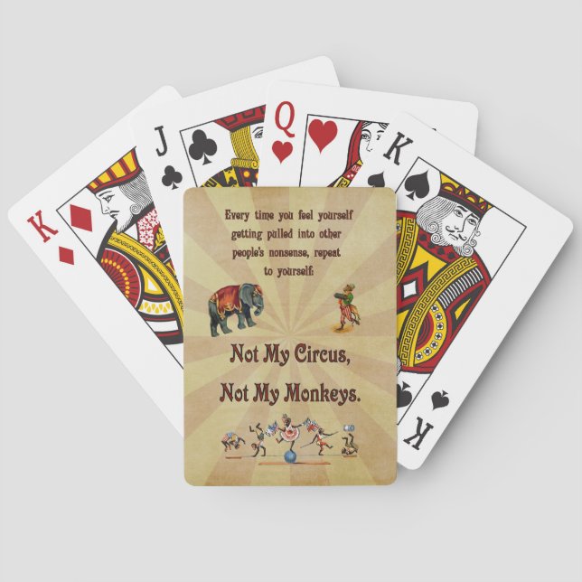 Not My Monkeys, Not My Circus Playing Cards (Back)