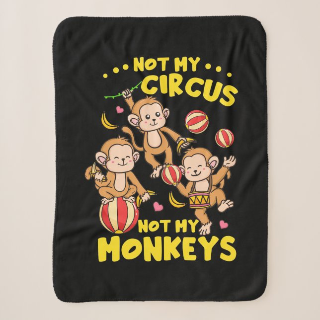 Not My Monkeys Sherpa Blanket (Front)