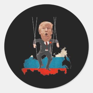 Not My President - Donald Trump Is A Russian Puppe Classic Round Sticker