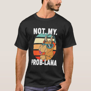 Not My Problama Cool Lama Drama Llama Retro Sunset T-Shirt
