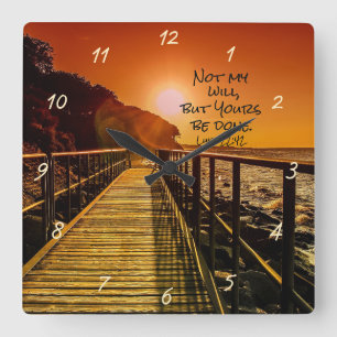 Not my will but Yours be done Luke 22:42 Scripture Square Wall Clock