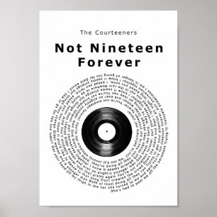 Not Nineteen Forever Vinyl Record Song Lyric Print
