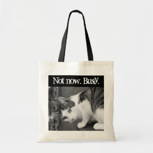 Not Now. Busy. Crabby Cat Tote Bag