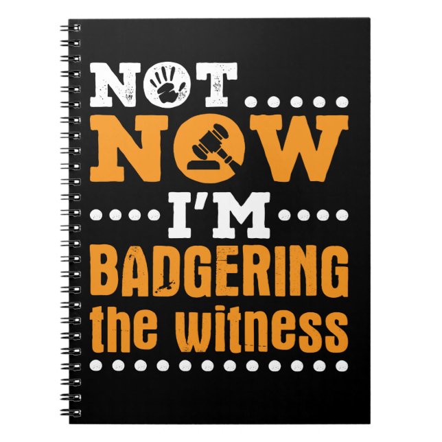 Not Now I'm Badgering the Witness Mock Trial Notebook (Front)