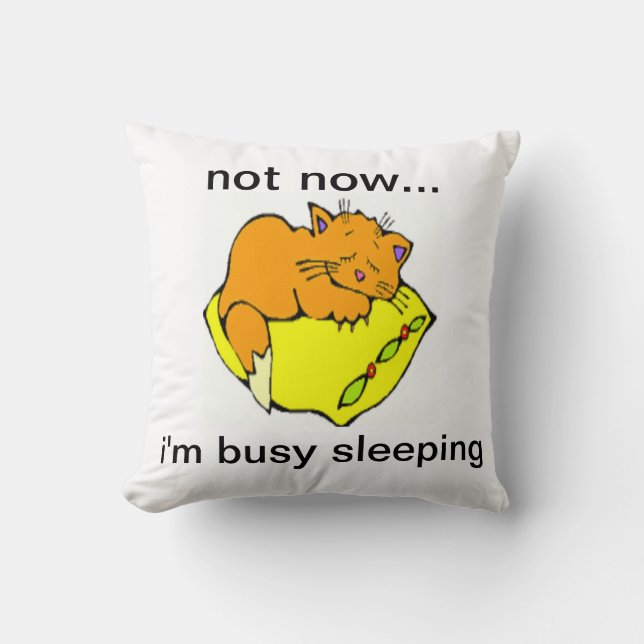 NOT NOW...I'M BUSY SLEEPING CUSHION (Front)