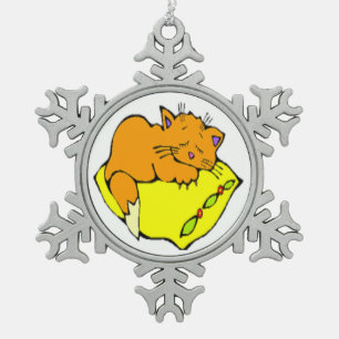 not now....i'm busy sleeping snowflake pewter christmas ornament