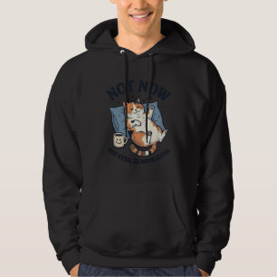 Not Now Lazy Cat Vintage Engraving Funny Cat Desig Hoodie