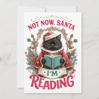 Not Now Santa I'm Reading Holiday Card