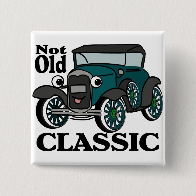 Not Old Classic/ Antique Car 15 Cm Square Badge (Front)