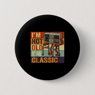 Not old classic funny old gamer gaming retro 80s 6 cm round badge