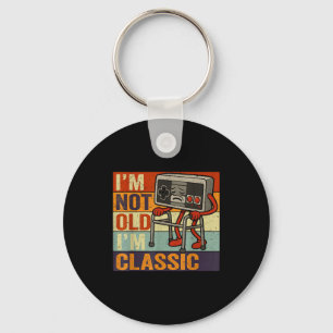 Not old classic funny old gamer gaming retro 80s key ring