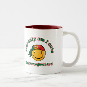 Not only am I cute, I'm Portuguese too Two-Tone Coffee Mug