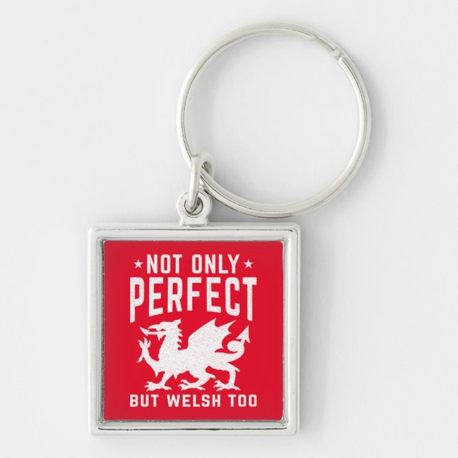 Not Only Perfect But Welsh Too Funny Wales Key Ring (Front)