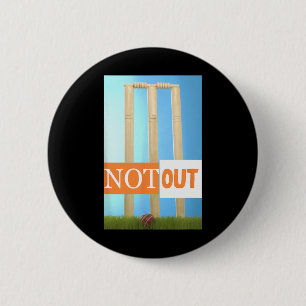 Not Out Cricket Jersey Cricket India Colors 6 Cm Round Badge