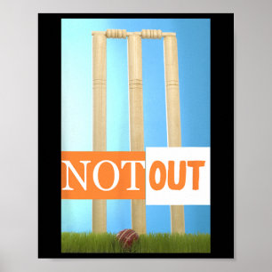 Not Out Cricket Jersey Cricket India Colors  Poster