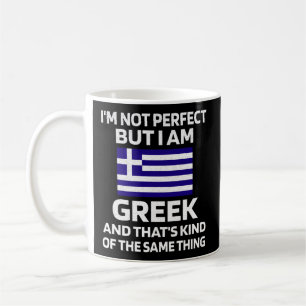 Not Perfect But Greek Greece Flag Greek American Coffee Mug