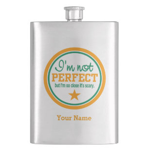 Not Perfect custom monogram flask