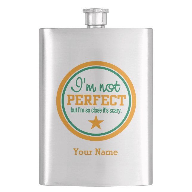 Not Perfect custom monogram flask (Front)
