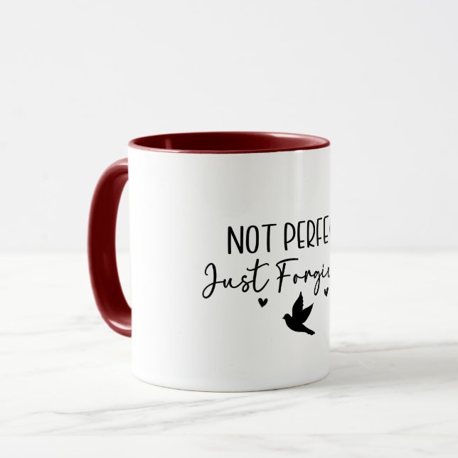 Not Perfect Just Forgiven Christian Easter Mug (Front Left)