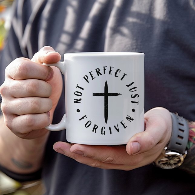 Not Perfect Just Forgiven, Faith Inspired Mug (Creator Uploaded)