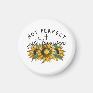 Not Perfect Just Forgiven Sunflower Christian Magnet