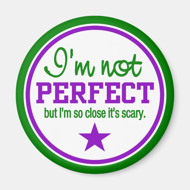NOT PERFECT magnet - green / purple (Front)