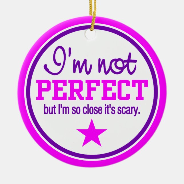 NOT PERFECT ornament - pink, customisable (Front)